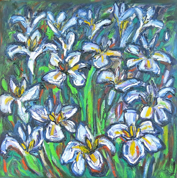 Irises 1.1m x 1.1m